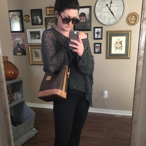 Celine Vintage Macadam Drawstring Bucket Tote - Picture 3 of 11